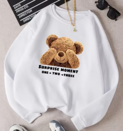 Adèle - Sweat Douillet Motif Ours, design contemporain