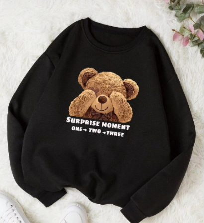 Adèle - Sweat Douillet Motif Ours, design contemporain